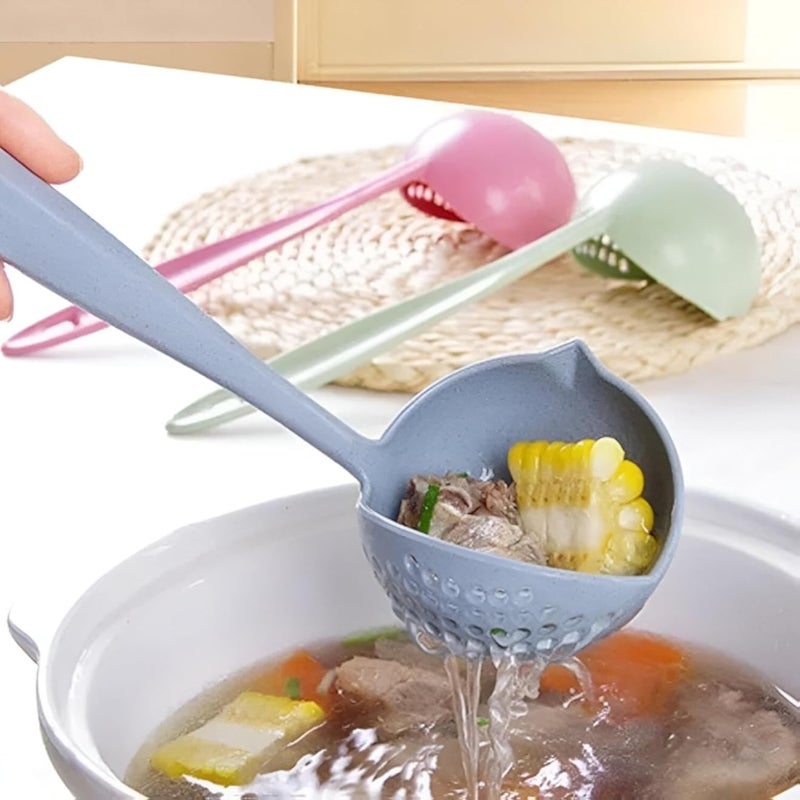 Strainer Spoon - 2-in-1 Multi-Function Kitchen Tool for Efficient Food Preparation with High-Quality Wheat Straw Material (3)